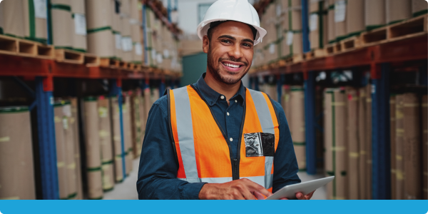 warehouse worker checking inventory